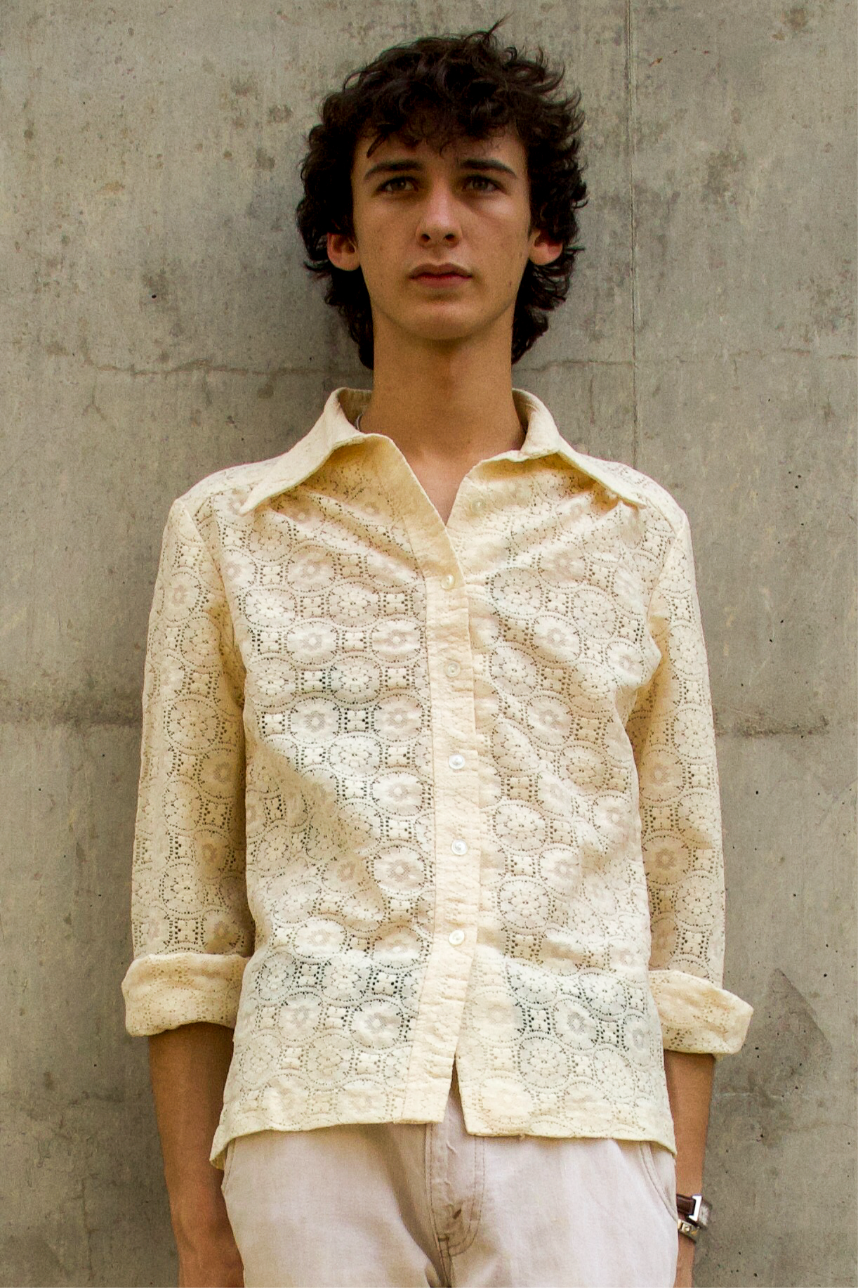 1970s Lace Button Up